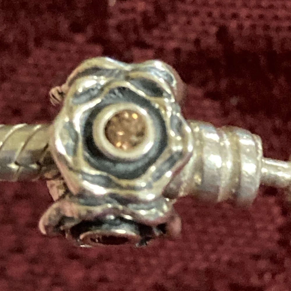 PANDORA ROSE PETALS PINK CZ FLOWER CHARM - Picture 3 of 10